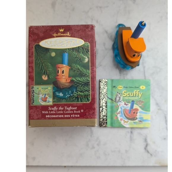 Hallmark Limited Vintage Scuffy the tugboat ornament 2000 Little Golden Books - Picture 4 of 9